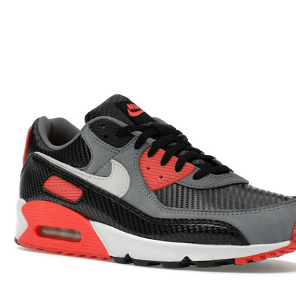Nike Air Max 90 Premium Carbon Fiber Infrared HM9432-001, trois-quarts avant extérieur