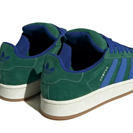 Adidas Campus 00s Dark Green Semi Lucid Blue HQ4571, trois-quarts arrière de la paire