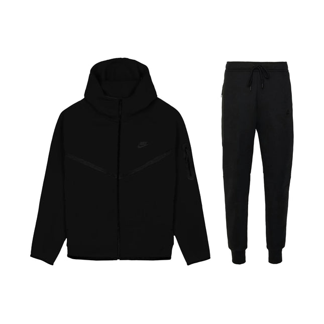 Nike Sportswear Tech Fleece Windrunner Full Zip Hoodie & Pant Set (FW24) Black/Black HV0949-010/HV0959-010, vue principale
