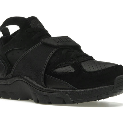 Nike Air Trainer Huarache Triple Black IB0497-002, trois-quarts avant extérieur