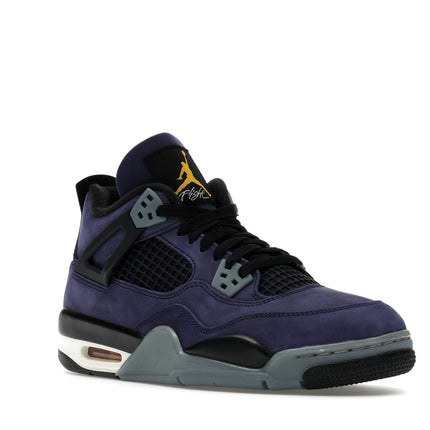 Air Jordan 4 Retro Lakers (GS) IB4171-500, trois-quarts avant extérieur