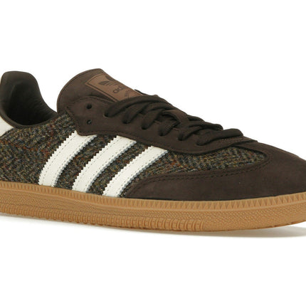 Adidas Samba OG Dark Brown Tweed ID1450, trois-quarts avant extérieur
