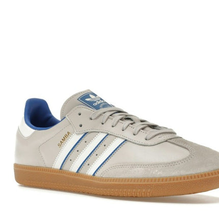 Adidas Samba OG Grey One Blue ID1478, trois-quarts avant extérieur
