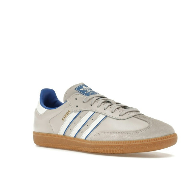 Adidas Samba OG Grey One Blue ID1478, trois-quarts avant extérieur