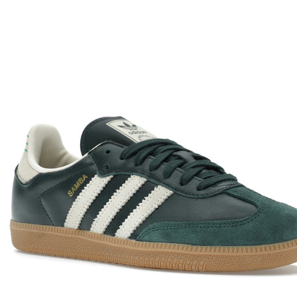 Adidas Samba OG Shadow Green Cream White Gold Metallic ID1483, trois-quarts avant extérieur