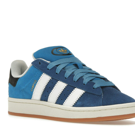 Adidas Campus 00s Bright Blue Dark Marine ID2049, trois-quarts avant extérieur
