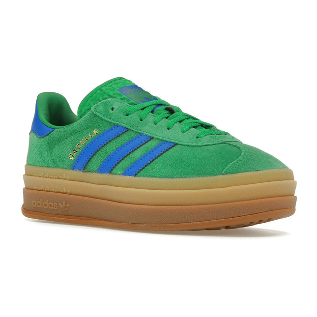 Adidas Gazelle Bold Green Blue Gum IE1370, trois-quarts avant extérieur