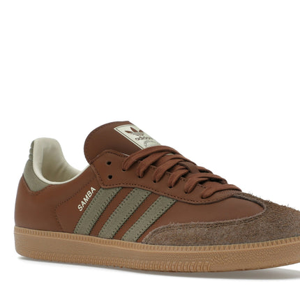 Adidas Samba OG Preloved Brown Olive Strata IE9122, trois-quarts avant extérieur