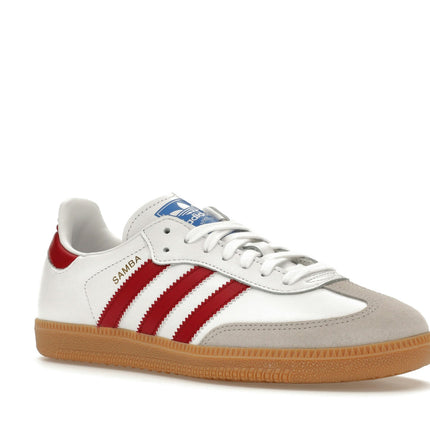 Adidas Samba OG White Burgundy Gum IF3813, trois-quarts avant extérieur