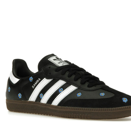 Adidas Samba Light Blue Floral Core Black IF4397, trois-quarts avant extérieur