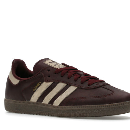 Adidas Samba OG Maroon Crystal Sand IF7004, trois-quarts avant extérieur