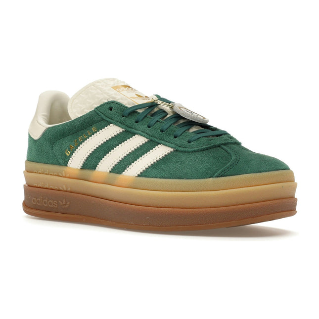 Adidas Gazelle Bold Green IF7160, trois-quarts avant extérieur