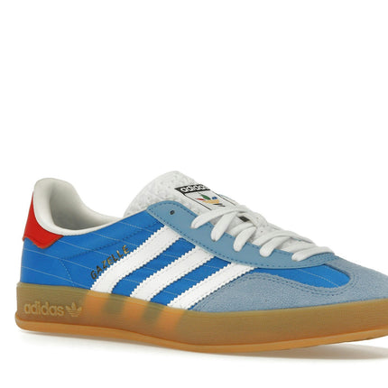 Adidas Gazelle Indoor Olympic Pack Blue IF9643, trois-quarts avant extérieur