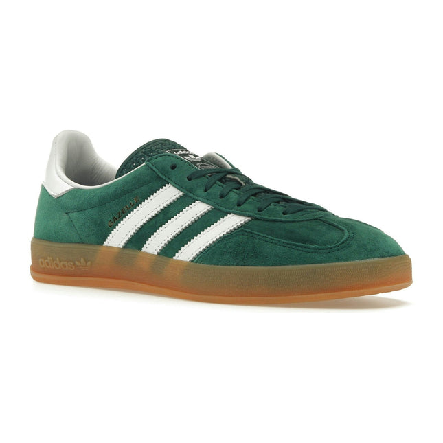 Adidas Gazelle Indoor Collegiate Green Gum IG1596, trois-quarts avant extérieur