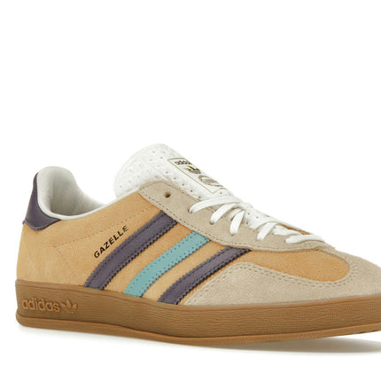 Adidas Gazelle Indoor Glow Orange Shadow Violet IG1636, trois-quarts avant extérieur
