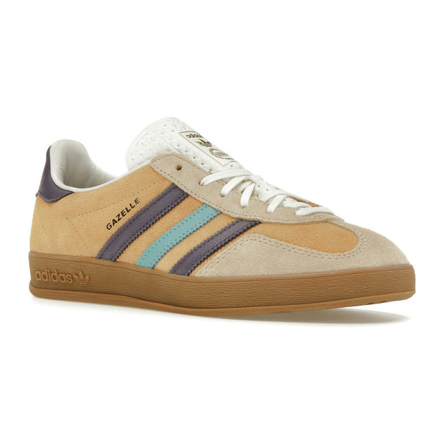 Adidas Gazelle Indoor Glow Orange Shadow Violet IG1636, trois-quarts avant extérieur