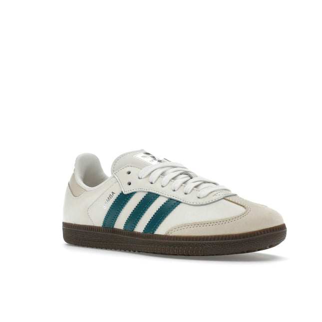 Adidas Samba OG Cloud White Legacy Teal IG1963, trois-quarts avant extérieur