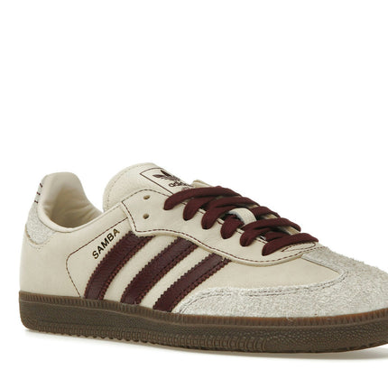 Adidas Samba OG Wonder White Maroon IG1987, trois-quarts avant extérieur