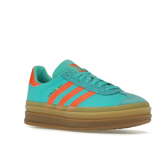 Adidas Gazelle Bold Mint Rush Impact Orange IG4386, trois-quarts avant extérieur