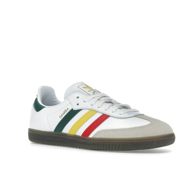 Adidas Samba OG White Rasta IH3118, trois-quarts avant extérieur