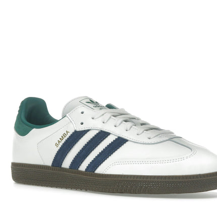 Adidas Samba OG Black White Collegiate Green IH4882, trois-quarts avant extérieur