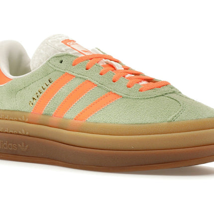 Adidas Gazelle Bold Semi Green Spark IH7495, trois-quarts avant extérieur