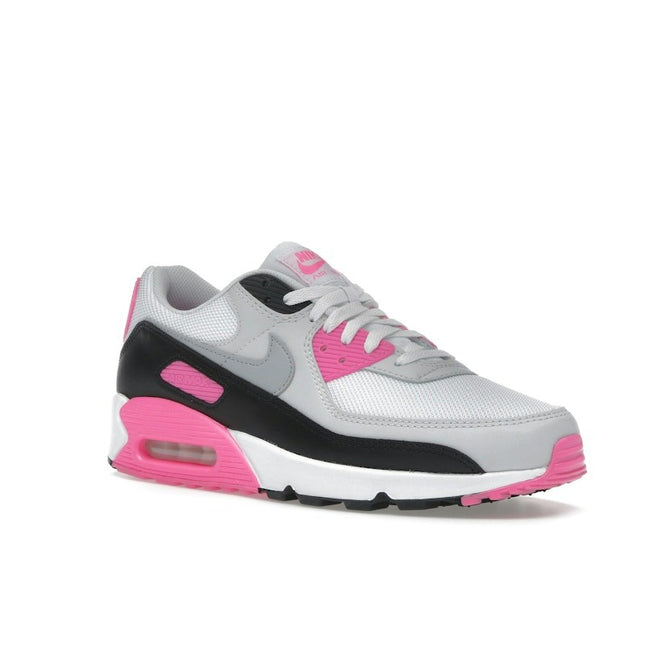 Nike Air Max 90 White Pink Glow Wolf Grey IM4613-100, trois-quarts avant extérieur
