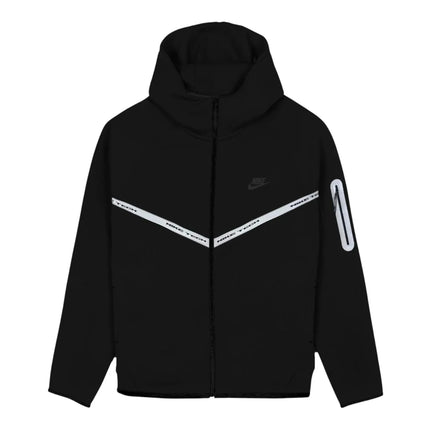 Nike Tech Fleece Reflective Full Zip Hoodie Black/White IM6537-010, vue principale
