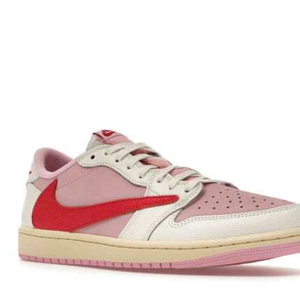 Air Jordan 1 Retro Low OG SP Travis Scott Sail Tropical Pink IQ7604-101, trois-quarts avant extérieur