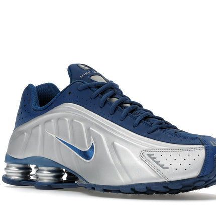 Nike Shox R4 Court Blue Metallic Silver IQ9391-476, trois-quarts avant extérieur