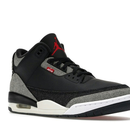 Air Jordan 3 Retro Levi’s Black IR0914-400, trois-quarts avant extérieur
