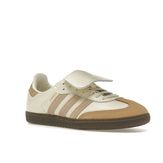 Adidas Samba LT Cream White Warm Sandstone JH5706, trois-quarts avant extérieur