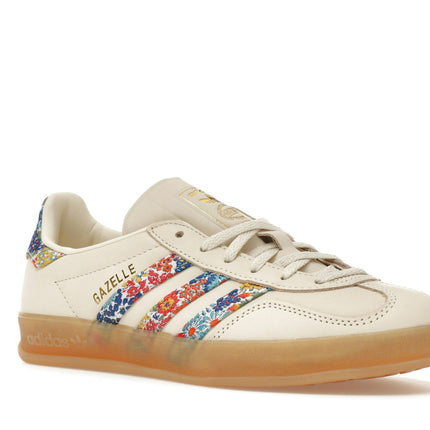 Adidas Gazelle Indoor Liberty London Floral Embroidery Stripes JH7370, trois-quarts avant extérieur