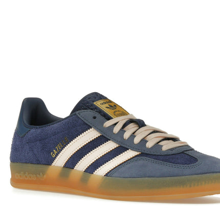 Adidas Gazelle Indoor Dark Blue Bliss Orange JI0322, trois-quarts avant extérieur