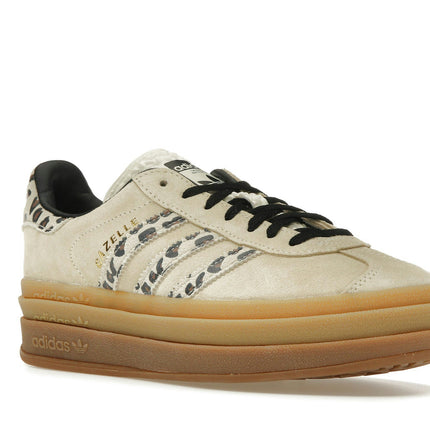 Adidas Gazelle Bold Cream Black Leopard JI1370, trois-quarts avant extérieur