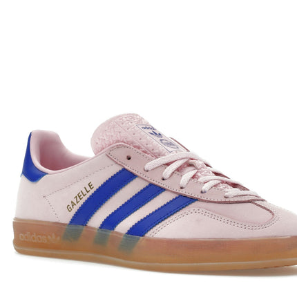 Adidas Gazelle Indoor Clear Pink Lucid Blue JI1371, trois-quarts avant extérieur