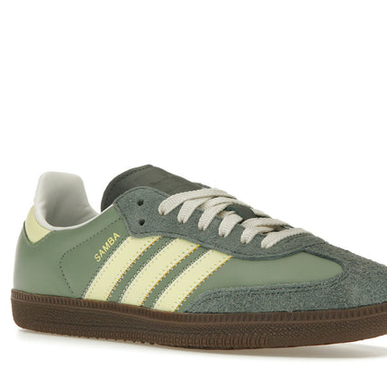 Adidas Samba OG Silver Green Legend Ivy JI1863, trois-quarts avant extérieur