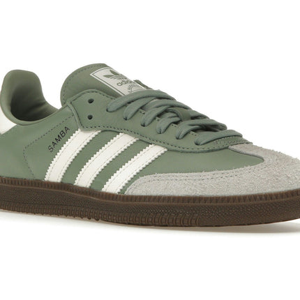 Adidas Samba OG Silver Green Chalk White JI1866, trois-quarts avant extérieur