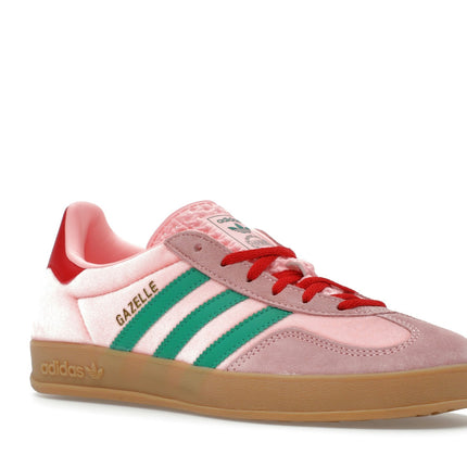 Adidas Gazelle Indoor Pink Velvet JI2713, trois-quarts avant extérieur