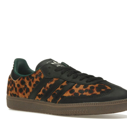 Adidas Samba OG Black Green Leopard JI2735, trois-quarts avant extérieur