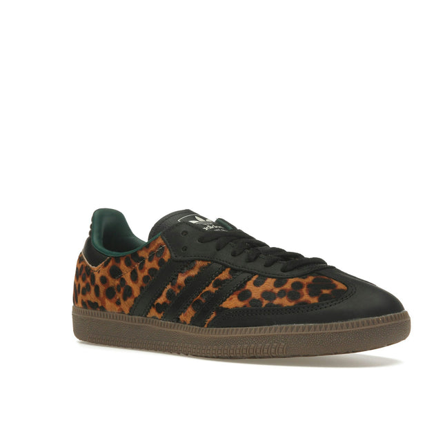 Adidas Samba OG Black Green Leopard JI2735, trois-quarts avant extérieur