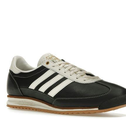 Adidas SL 72 Core Black Leather JI3968, trois-quarts avant extérieur