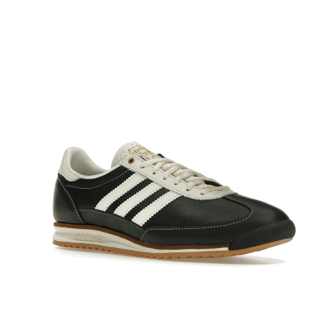 Adidas SL 72 Core Black Leather JI3968, trois-quarts avant extérieur