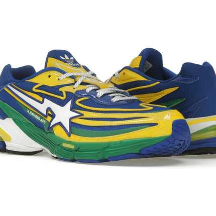 Adidas Orketro Bape Yellow Blue Green JQ2398, paire de trois-quarts avant