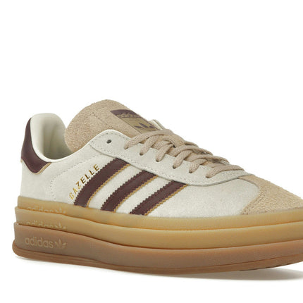 Adidas Gazelle Bold Cream White Maroon JQ5127, trois-quarts avant extérieur