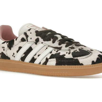 Adidas Samba OG Cow Print JR1256, trois-quarts avant extérieur