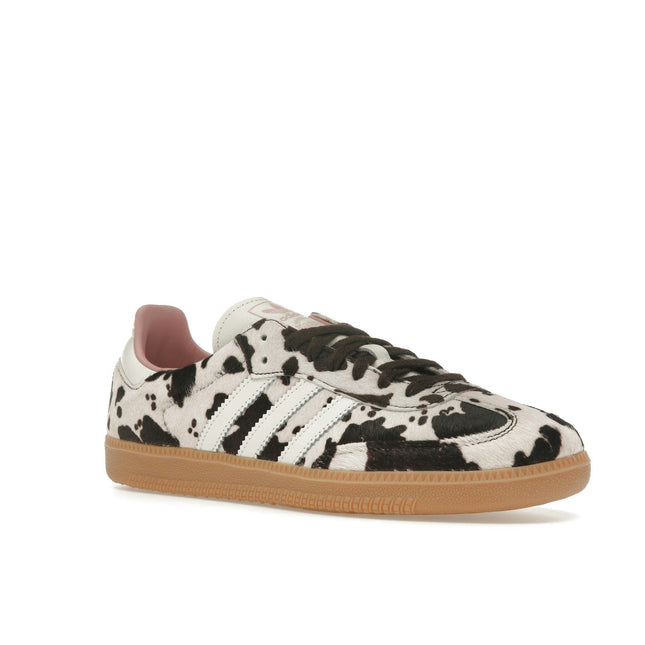 Adidas Samba OG Cow Print JR1256, trois-quarts avant extérieur