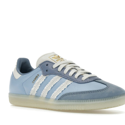 Adidas Samba Ruffle Stripes Pack Clear Sky JR8829, trois-quarts avant extérieur