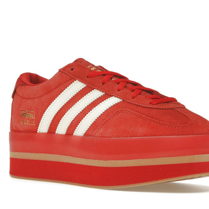 Adidas Gazelle Stack Red Cream White JS0238, trois-quarts avant extérieur