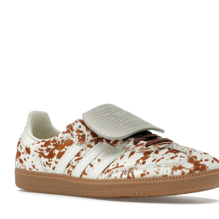 Adidas Samba LT Cow Print Brown White JS3931, trois-quarts avant extérieur